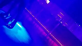 Gogo dancer tempts married brunette into a steamy dance reveal