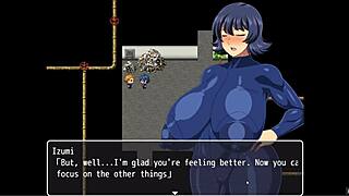 In the shipwrecked spaceship, Izumi surprises Todoroki with a dream handjob in episode 10