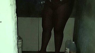 married woman takes relaxing bath in the shower