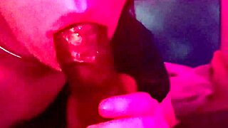 I give a homemade interracial blowjob to that big black cock, oops.