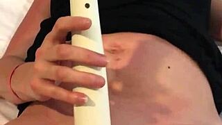 Cum slut feels intense orgasm from Hitachi