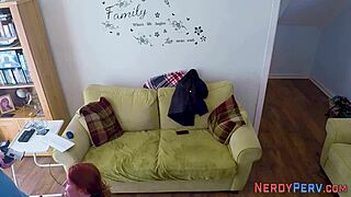 Amateur girl tit-fucks nerd's cock 😏