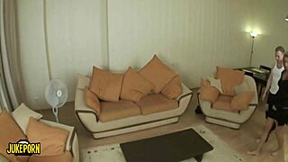 couple fucks on sofa, recorded by home security camera