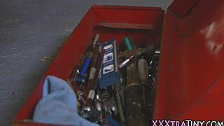 petite teen gets her small tits covered in jizz after hardcore action.