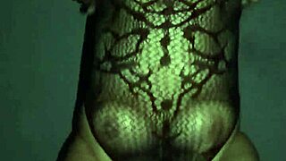 Chubby mexican wife in fishnets bounces her big tits for voyeur