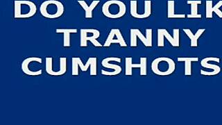 That tranny jerks off and cums so hot! 😍