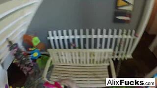 surreal swing solo with blonde babe alix lynx masturbating in daisy dukes