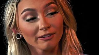 Chloe Temple fucks her stepsister Lily Larimar with strapon in lesbian roleplay.