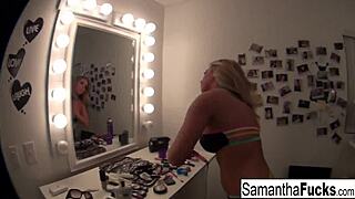 Samantha Saint shines in a steamy black light solo session. Her hot moves will captivate you.