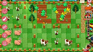 Blonde MILF with big tits and big ass on the farm in hentai game
