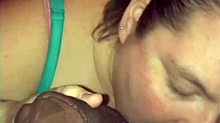 I give a deepthroat blowjob to a big black cock in the basement, ending with a facial