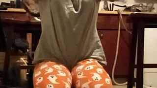 sweaty grey tee clinging during intense workout session