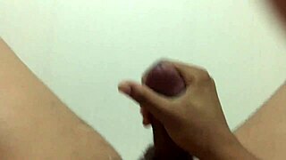 Straight guy jerks off solo while his gay friend watches nearby