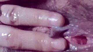 Asian milf fingers wet pussy to orgasm