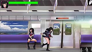Watch a hot spy get fucked by horny girls in hentai game