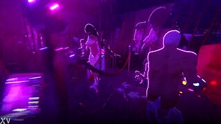 aponia nightclub striptease with clothes ripped in anime hentai