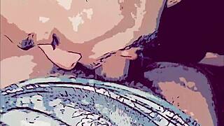 this gay animation shows big cock pounding slut's mouth