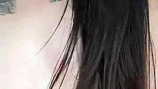 A girl masturbates during a video call with her boyfriend.