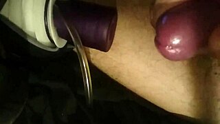 just chilling at home, using toys on my cock for some fun masturbation session.