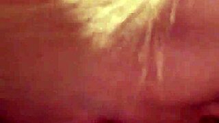 blonde girl gives a casual blowjob to her guy