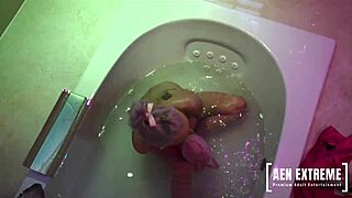 blonde pornstars threesome in jacuzzi