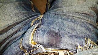 Woman pees inside her car in detailed view