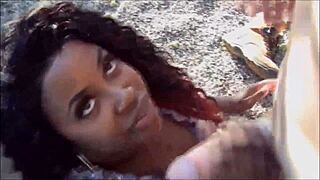 watch this ebony teen suck big cock in cfnm