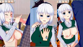 Watch Youmu Konpaku get big tits rubbed in 3D anime hentai.