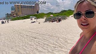 Sensual beach encounter with a stunning African model