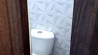 I surprise this sexy milf touching her mature pussy in the bathroom.