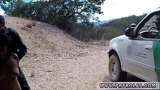 police officer fucks teen 18+ civilian in uniform blowjob outdoor.