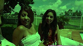 Gorgeous Young Lezzies Engage In A Horny Threeway, Dildoing Their Shaved Pussies With Big Tits On Display.