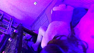 Latina housewife rides monster cock in blue net outfit for long bj 😘