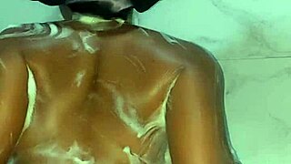 katy katie stepmother takes a hot long shower with soft jiggling booty