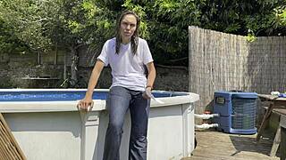 brunette in wetlook casting interview shares her feelings