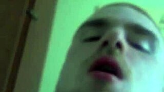 redheaded male masterbates his monster cock casually