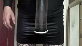 Bisexual Crossdresser Pumps Up for Size