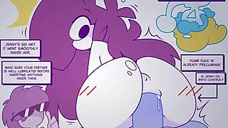 Jenny's triple trouble 😈 with anime hentai sex.