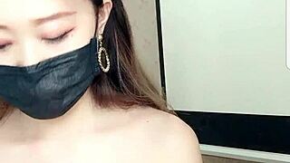 asian girl shows milk on cam in casual chat