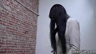 busty ebony nadia jay sucks at the glory hole