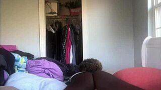 Horny Ebony Babe Plays with Her Tight Ass