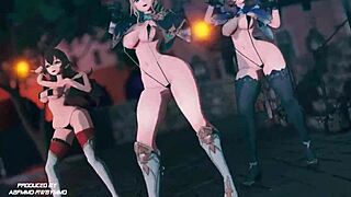 【mmd genshin impact】 red flavor - red velvet amber lisa jean bikini ver