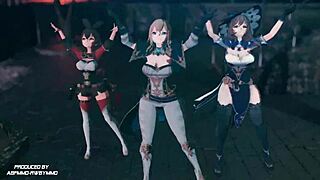 【mmd genshin impact】 red flavor - red velvet amber lisa jean bikini ver