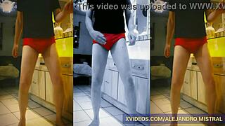 Slim Mature Alejandro Mistral Shows Monster Cock In Red Underwear
