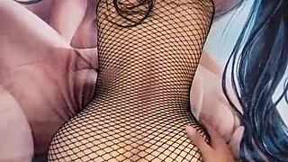 rough fucking this mexican brunette amateur in red lingerie, so hot and homemade