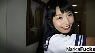 Hey, Marica Hase masturbates hard with her big tits and ass.