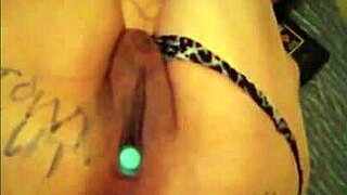 Filthy slut takes a deep anal creampie