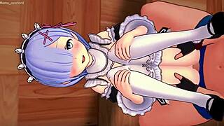 Rem maid works hard for sex.