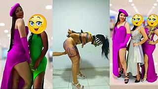 Slave Samantha Dances While Bound, Gagged, and Choked in BDSM Scene