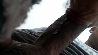 Chubby Latina Gives Blowjob To Fat Guy